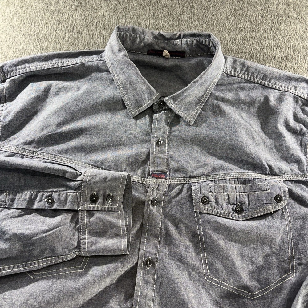 VTG Marithe Francois Girbaud Shirt Men 3XL Denim Chambray Utility Streetwear 90s